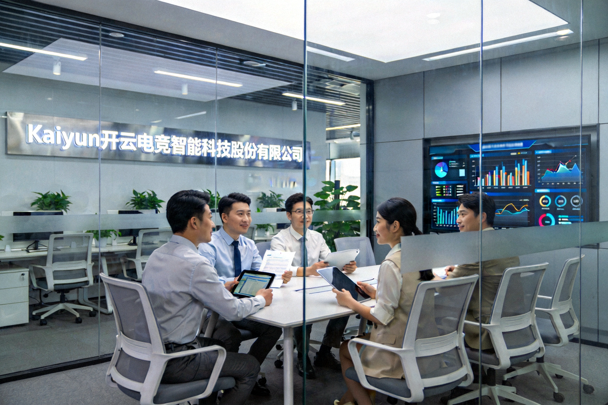 Kaiyun开云电竞智能科技股份有限公司现代化办公环境，团队正在协作讨论